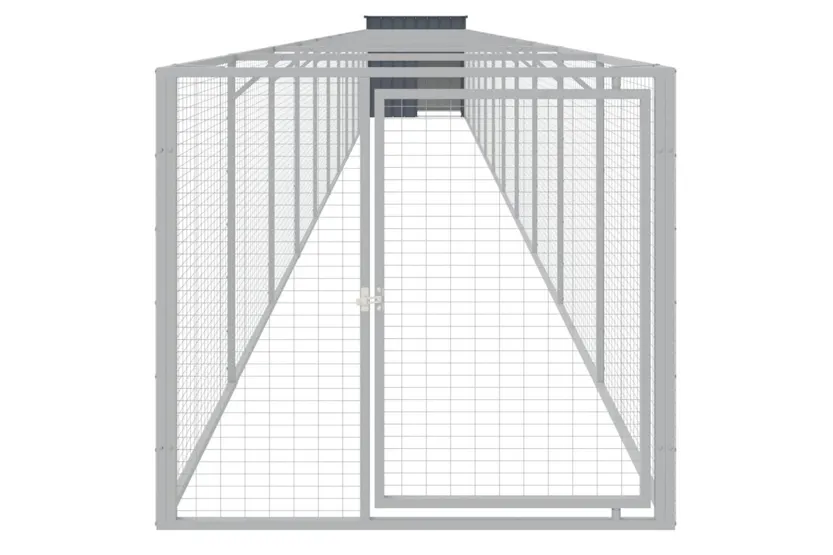 Vidaxl Dog House With Run Anthracite 110x1221x110 Cm Galvanised Steel Vidaxl Dog House With Run Anthracite 110x1221x110 Cm Galvanised Steel
