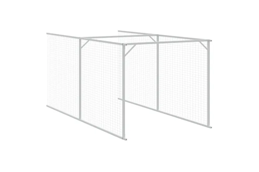 Vidaxl Dog House With Run Anthracite 110x1221x110 Cm Galvanised Steel Vidaxl Dog House With Run Anthracite 110x1221x110 Cm Galvanised Steel