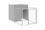 Vidaxl Dog House With Run Light Grey 110x1221x110 Cm Galvanised Steel Vidaxl Dog House With Run Light Grey 110x1221x110 Cm Galvanised Steel