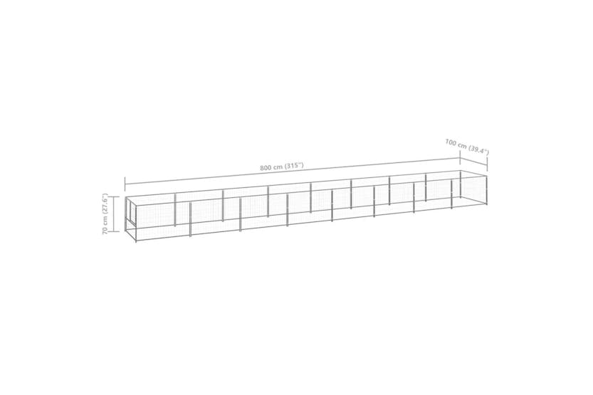 Vidaxl Dog Kennel Silver 8 M Steel Vidaxl Dog Kennel Silver 8 M Steel