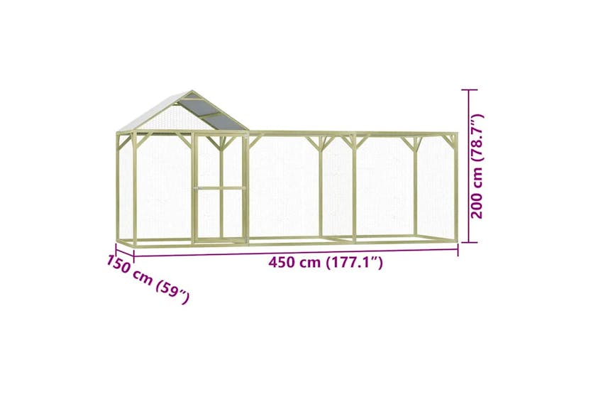 Vidaxl Chicken Cage 45x15x2 M Impregnated Wood Pine Vidaxl Chicken Cage 45x15x2 M Impregnated Wood Pine