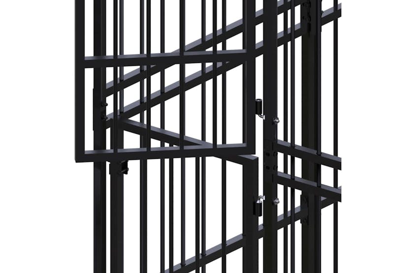 Vidaxl Outdoor Dog Kennel With Roof Steel 1475 M Vidaxl Outdoor Dog Kennel With Roof Steel 1475 M