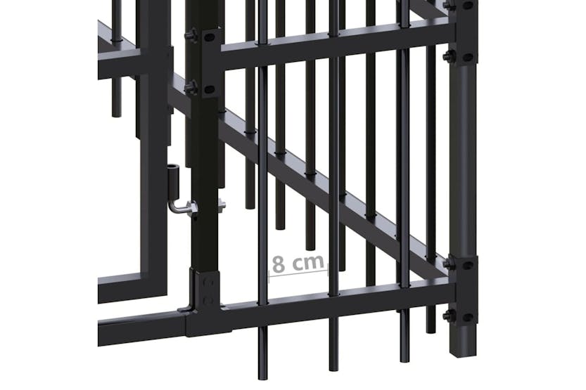 Vidaxl Outdoor Dog Kennel With Roof Steel 1475 M Vidaxl Outdoor Dog Kennel With Roof Steel 1475 M