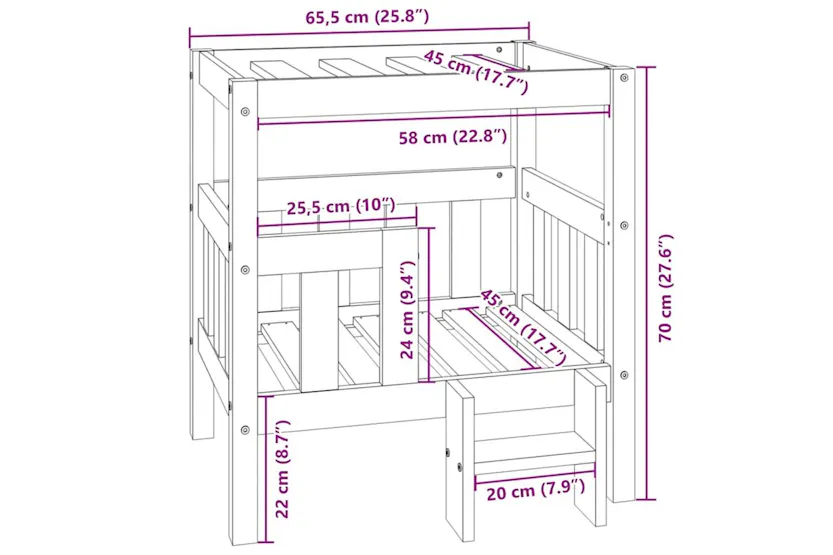 Vidaxl Dog Bed White 655x505x70 Cm Solid Wood Pine Vidaxl Dog Bed White 655x505x70 Cm Solid Wood Pine