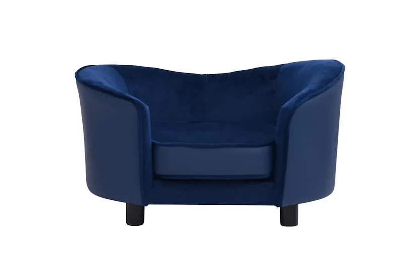 Vidaxl Dog Sofa Blue 69x49x40 Cm Plush And Faux Leather Vidaxl Dog Sofa Blue 69x49x40 Cm Plush And Faux Leather