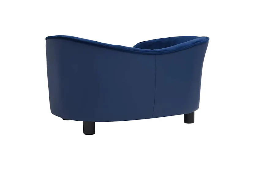Vidaxl Dog Sofa Blue 69x49x40 Cm Plush And Faux Leather Vidaxl Dog Sofa Blue 69x49x40 Cm Plush And Faux Leather