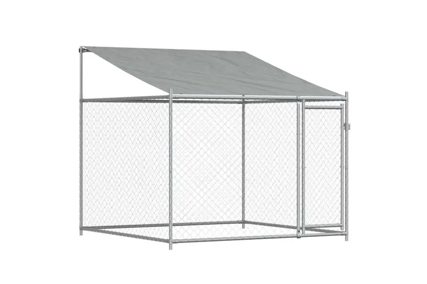 Vidaxl Dog Cage With Roof And Door Grey 6x2x2 M Galvanised Steel Vidaxl Dog Cage With Roof And Door Grey 6x2x2 M Galvanised Steel