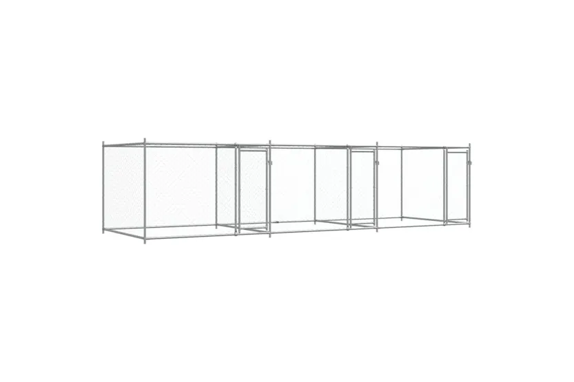 Vidaxl Dog Cage With Doors Grey 6x2x15 M Galvanised Steel Vidaxl Dog Cage With Doors Grey 6x2x15 M Galvanised Steel