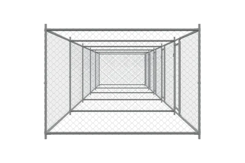 Vidaxl Dog Cage With Doors Grey 10x2x15 M Galvanised Steel Vidaxl Dog Cage With Doors Grey 10x2x15 M Galvanised Steel
