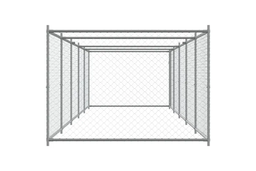 Vidaxl Dog Cage With Door Grey 10x2x15 M Galvanised Steel Vidaxl Dog Cage With Door Grey 10x2x15 M Galvanised Steel