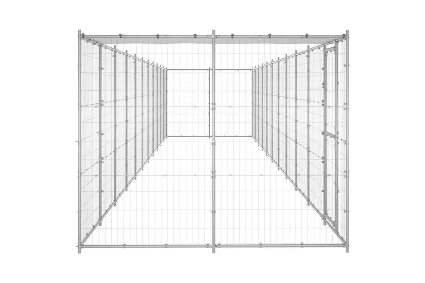 Vidaxl Outdoor Dog Kennel Galvanised Steel With Roof 2662 M Vidaxl Outdoor Dog Kennel Galvanised Steel With Roof 2662 M