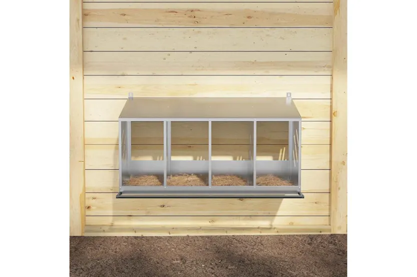 Vidaxl Chicken Nesting Box With 4 Compartments Galvanized Silver Metal Vidaxl Chicken Nesting Box With 4 Compartments Galvanized Silver Metal