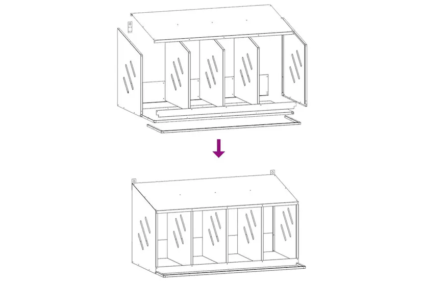 Vidaxl Chicken Nesting Box With 4 Compartments Galvanized Silver Metal Vidaxl Chicken Nesting Box With 4 Compartments Galvanized Silver Metal
