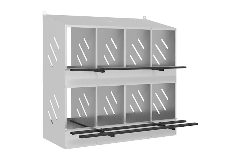 Vidaxl Chicken Nesting Box With 8 Compartments Galvanized Silver Metal Vidaxl Chicken Nesting Box With 8 Compartments Galvanized Silver Metal