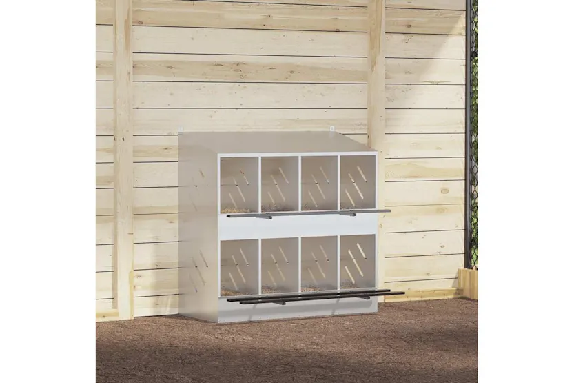 Vidaxl Chicken Nesting Box With 8 Compartments Galvanized Silver Metal Vidaxl Chicken Nesting Box With 8 Compartments Galvanized Silver Metal