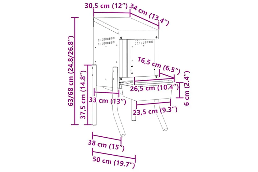 Vidaxl Chicken Nesting Box 1 Compartment With Legs Galvanised Steel Vidaxl Chicken Nesting Box 1 Compartment With Legs Galvanised Steel