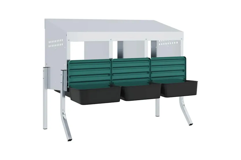 Vidaxl Chicken Nesting Box 3 Compartments With Legs Galvanised Steel Vidaxl Chicken Nesting Box 3 Compartments With Legs Galvanised Steel