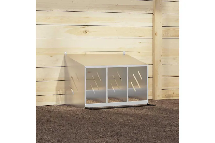 Vidaxl Chicken Nesting Box With 3 Compartments Galvanized Silver Metal Vidaxl Chicken Nesting Box With 3 Compartments Galvanized Silver Metal