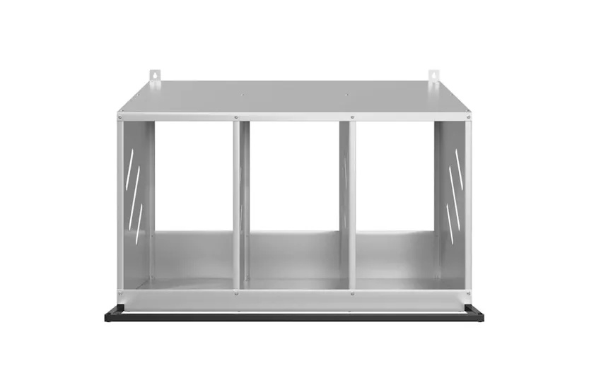 Vidaxl Chicken Nesting Box With 3 Compartments Galvanized Silver Metal Vidaxl Chicken Nesting Box With 3 Compartments Galvanized Silver Metal
