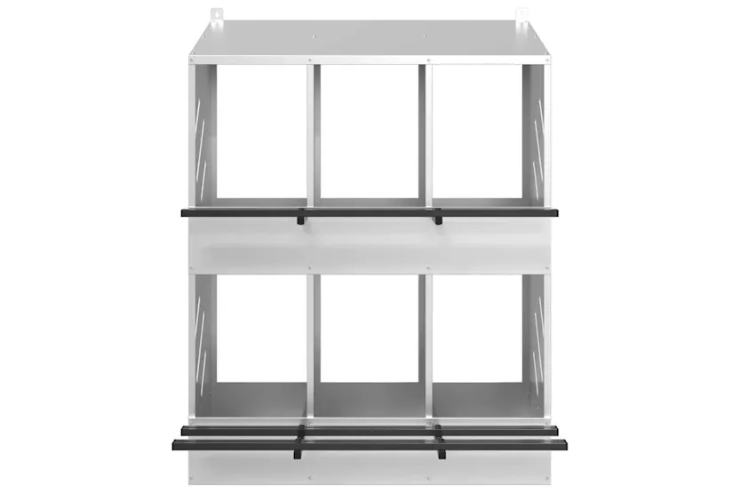 Vidaxl Chicken Nesting Box With 6 Compartments Galvanized Silver Metal Vidaxl Chicken Nesting Box With 6 Compartments Galvanized Silver Metal
