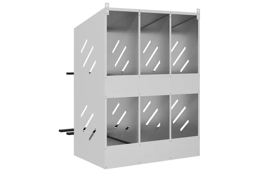 Vidaxl Chicken Nesting Box With 6 Compartments Galvanized Silver Metal Vidaxl Chicken Nesting Box With 6 Compartments Galvanized Silver Metal