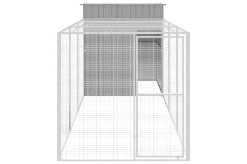 Vidaxl Chicken Cage With Run Light Grey 165x455x181 Cm Galvanised Steel Vidaxl Chicken Cage With Run Light Grey 165x455x181 Cm Galvanised Steel