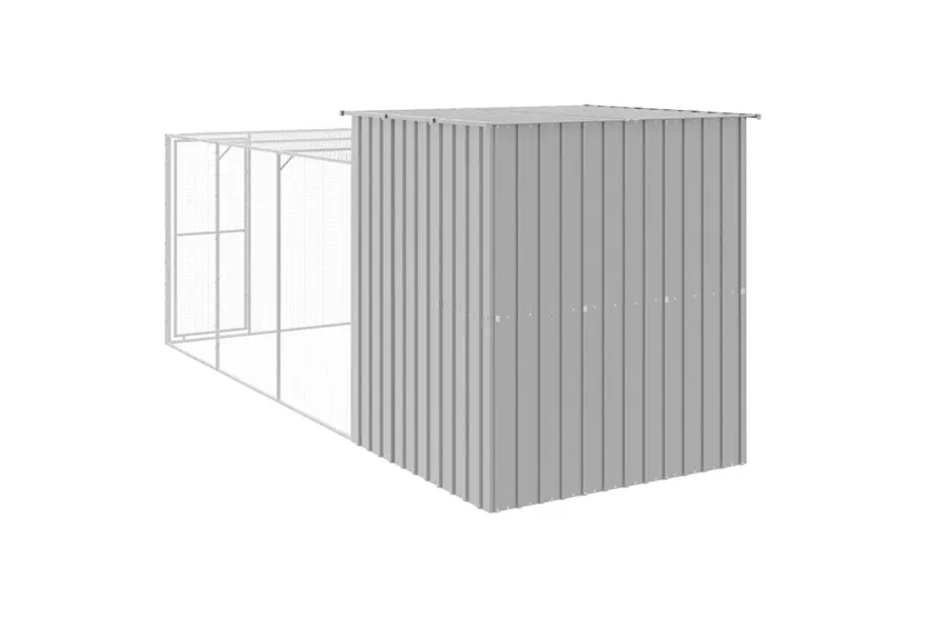 Vidaxl Chicken Cage With Run Light Grey 165x455x181 Cm Galvanised Steel Vidaxl Chicken Cage With Run Light Grey 165x455x181 Cm Galvanised Steel
