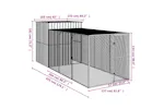 Vidaxl Chicken Cage With Run Light Grey 165x455x181 Cm Galvanised Steel Vidaxl Chicken Cage With Run Light Grey 165x455x181 Cm Galvanised Steel