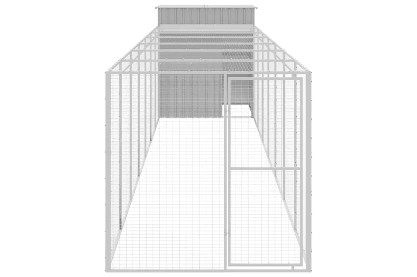 Vidaxl Chicken Cage With Run Light Grey 165x863x181 Cm Galvanised Steel Vidaxl Chicken Cage With Run Light Grey 165x863x181 Cm Galvanised Steel