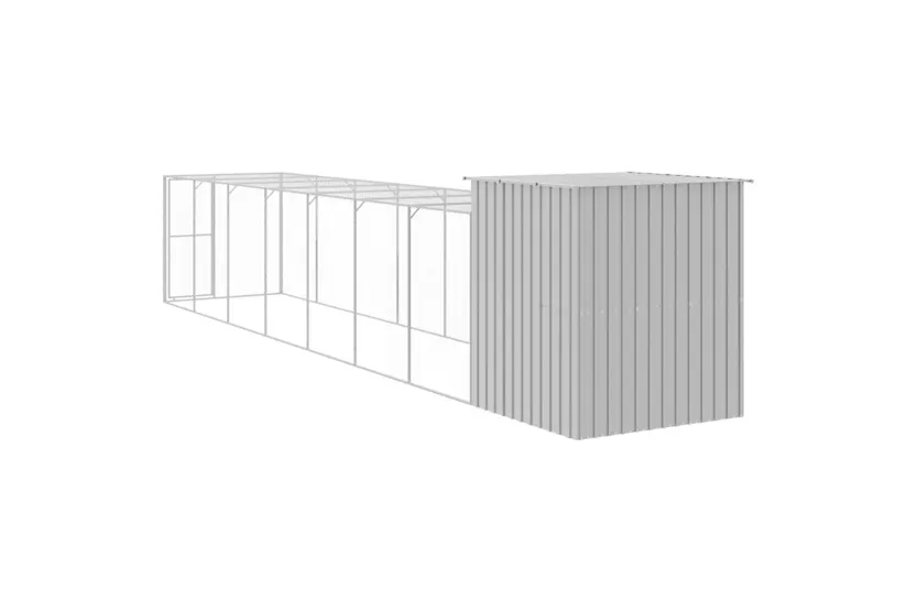 Vidaxl Chicken Cage With Run Light Grey 165x863x181 Cm Galvanised Steel Vidaxl Chicken Cage With Run Light Grey 165x863x181 Cm Galvanised Steel