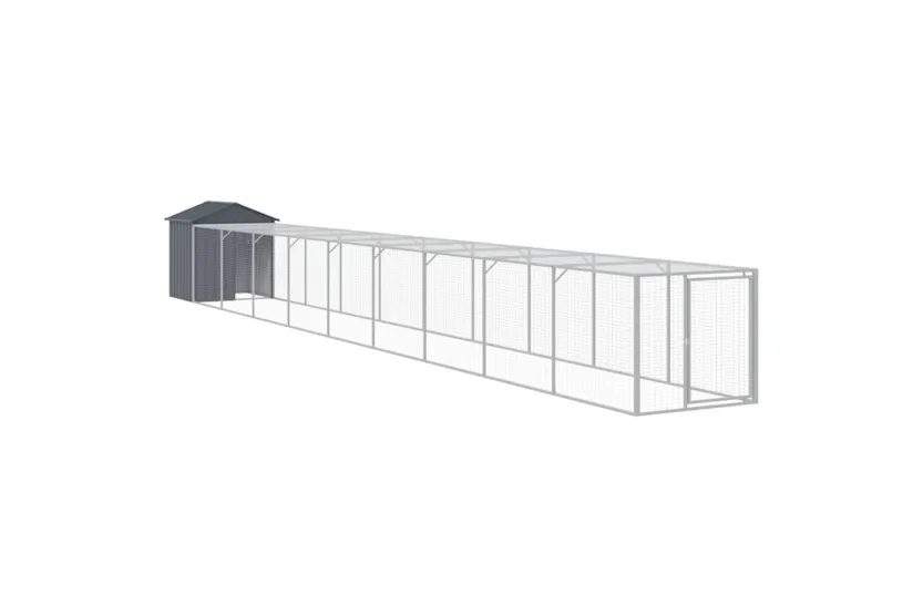 Vidaxl Chicken Cage With Run Anthracite 117x1017x123 Cm Galvanised Steel Vidaxl Chicken Cage With Run Anthracite 117x1017x123 Cm Galvanised Steel