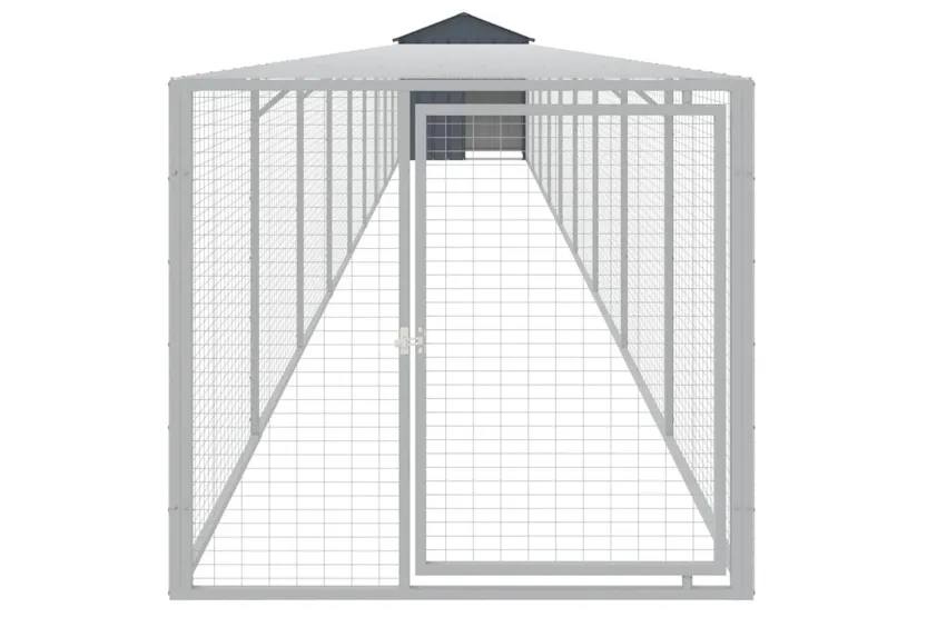 Vidaxl Chicken Cage With Run Anthracite 117x1017x123 Cm Galvanised Steel Vidaxl Chicken Cage With Run Anthracite 117x1017x123 Cm Galvanised Steel