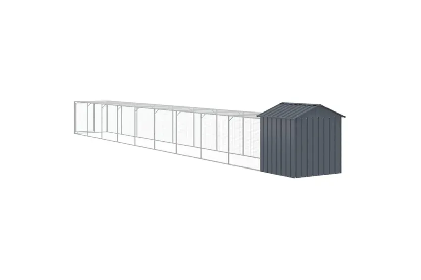 Vidaxl Chicken Cage With Run Anthracite 117x1017x123 Cm Galvanised Steel Vidaxl Chicken Cage With Run Anthracite 117x1017x123 Cm Galvanised Steel