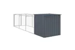 Vidaxl Dog House With Run Anthracite 110x405x110 Cm Galvanised Steel Vidaxl Dog House With Run Anthracite 110x405x110 Cm Galvanised Steel