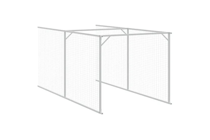 Vidaxl Dog House With Run Anthracite 110x405x110 Cm Galvanised Steel Vidaxl Dog House With Run Anthracite 110x405x110 Cm Galvanised Steel
