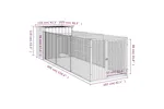 Vidaxl Dog House With Run Anthracite 110x405x110 Cm Galvanised Steel Vidaxl Dog House With Run Anthracite 110x405x110 Cm Galvanised Steel