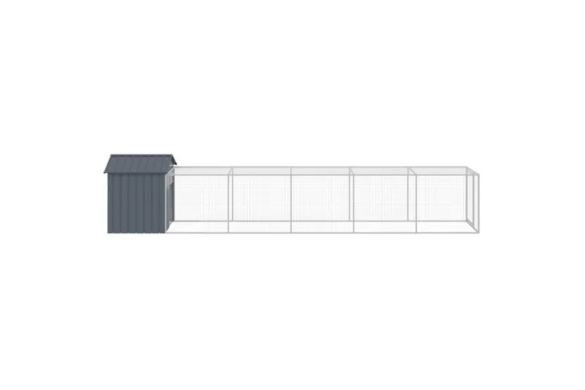 Vidaxl Chicken Cage With Run Anthracite 117x609x123 Cm Galvanised Steel Vidaxl Chicken Cage With Run Anthracite 117x609x123 Cm Galvanised Steel