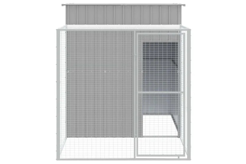Vidaxl Chicken Cage With Run Light Grey 165x251x181 Cm Galvanised Steel Vidaxl Chicken Cage With Run Light Grey 165x251x181 Cm Galvanised Steel