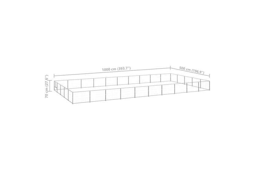 Vidaxl Dog Kennel Silver 50 M Steel Vidaxl Dog Kennel Silver 50 M Steel