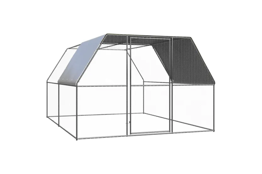 Vidaxl Outdoor Chicken Cage 3x4x2 M Galvanised Steel Vidaxl Outdoor Chicken Cage 3x4x2 M Galvanised Steel