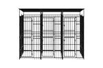 Vidaxl Outdoor Dog Kennel With Roof Steel 553 M Vidaxl Outdoor Dog Kennel With Roof Steel 553 M