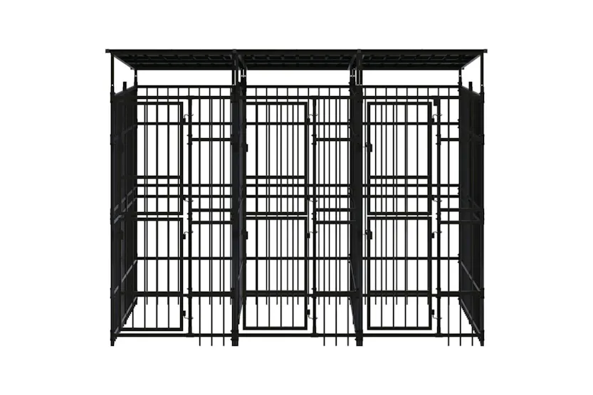 Vidaxl Outdoor Dog Kennel With Roof Steel 553 M Vidaxl Outdoor Dog Kennel With Roof Steel 553 M