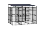 Vidaxl Outdoor Dog Kennel With Roof Steel 553 M Vidaxl Outdoor Dog Kennel With Roof Steel 553 M