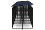 Vidaxl Outdoor Dog Kennel With Roof Steel 1843 M Vidaxl Outdoor Dog Kennel With Roof Steel 1843 M