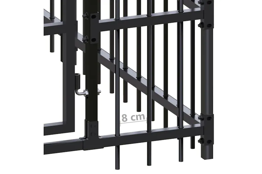 Vidaxl Outdoor Dog Kennel With Roof Steel 1843 M Vidaxl Outdoor Dog Kennel With Roof Steel 1843 M