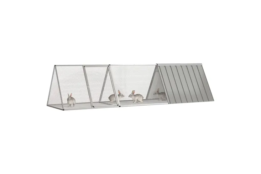 Vidaxl Rabbit Cage Grey 3025x805x71 Cm Galvanised Steel Vidaxl Rabbit Cage Grey 3025x805x71 Cm Galvanised Steel