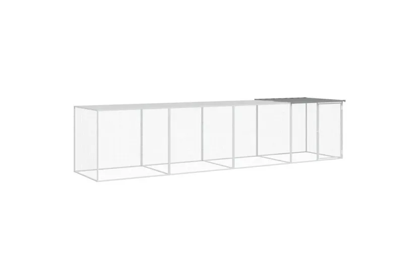 Vidaxl Chicken Cage With Roof Light Grey 403x98x90 Cm Galvanised Steel Vidaxl Chicken Cage With Roof Light Grey 403x98x90 Cm Galvanised Steel