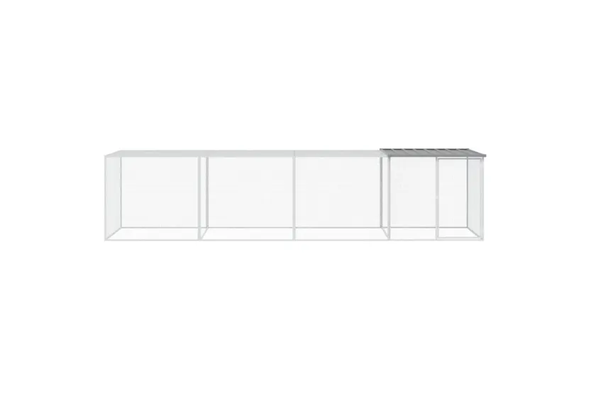 Vidaxl Chicken Cage With Roof Light Grey 403x98x90 Cm Galvanised Steel Vidaxl Chicken Cage With Roof Light Grey 403x98x90 Cm Galvanised Steel