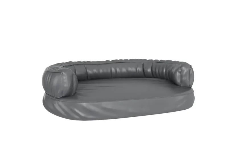 Vidaxl Ergonomic Foam Dog Bed Grey 75x53 Cm Faux Leather Vidaxl Ergonomic Foam Dog Bed Grey 75x53 Cm Faux Leather