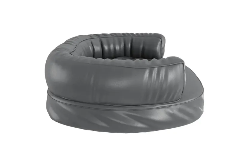 Vidaxl Ergonomic Foam Dog Bed Grey 75x53 Cm Faux Leather Vidaxl Ergonomic Foam Dog Bed Grey 75x53 Cm Faux Leather